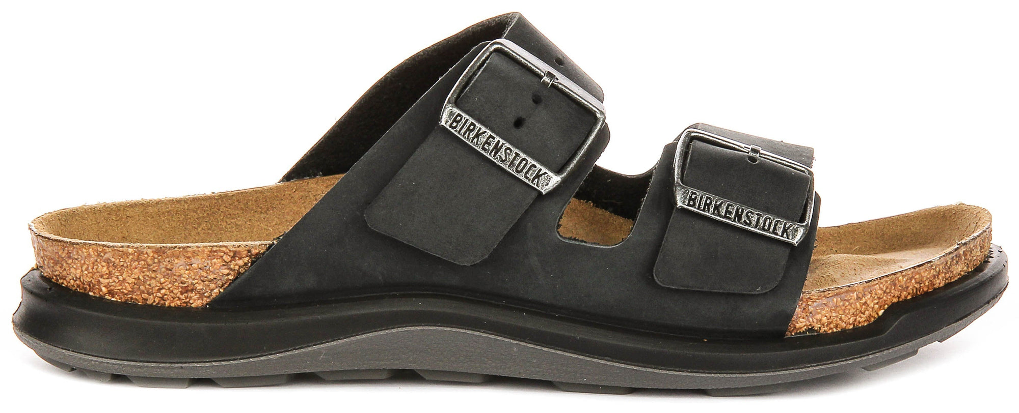 Birkenstock Arizona Sandals | Black suede leather - Crosstown Sole for Women - Regular Fit