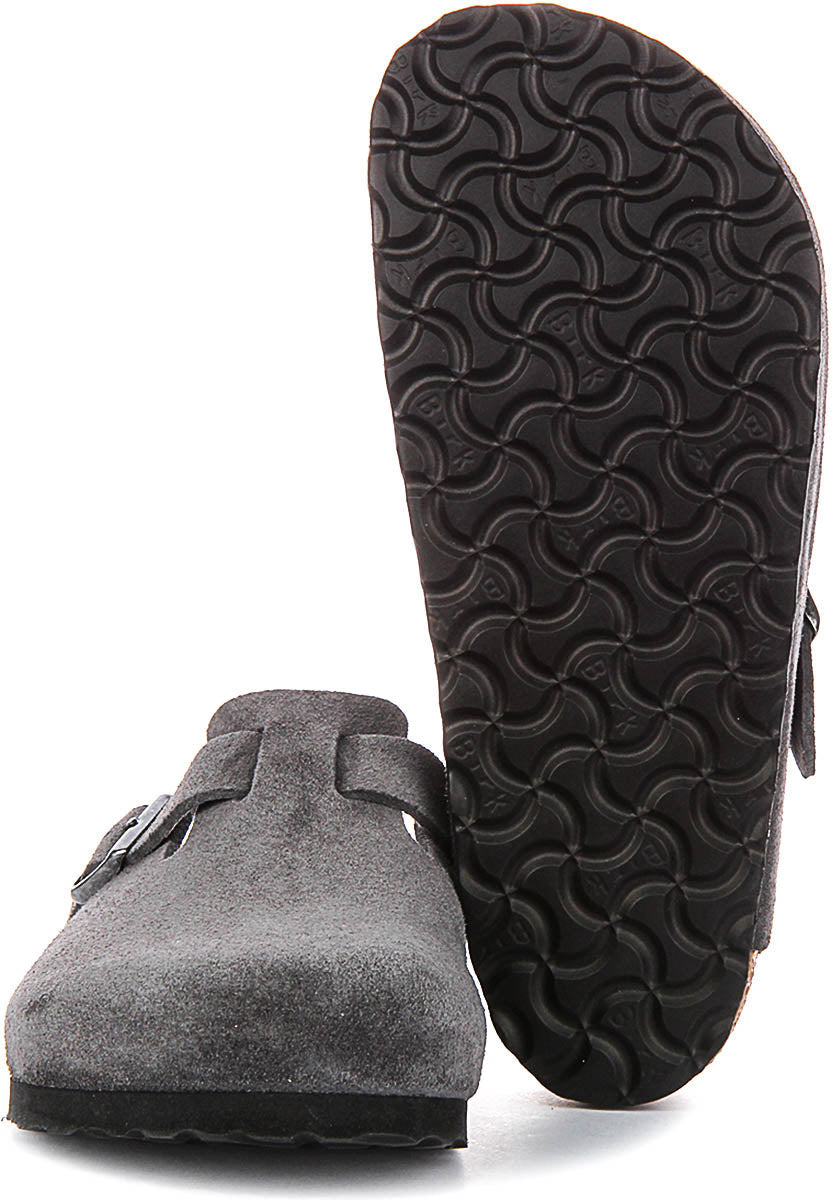 Birkenstock Boston Clogs | Charcoal Birko-Flor for Men and Women - Regular Fit