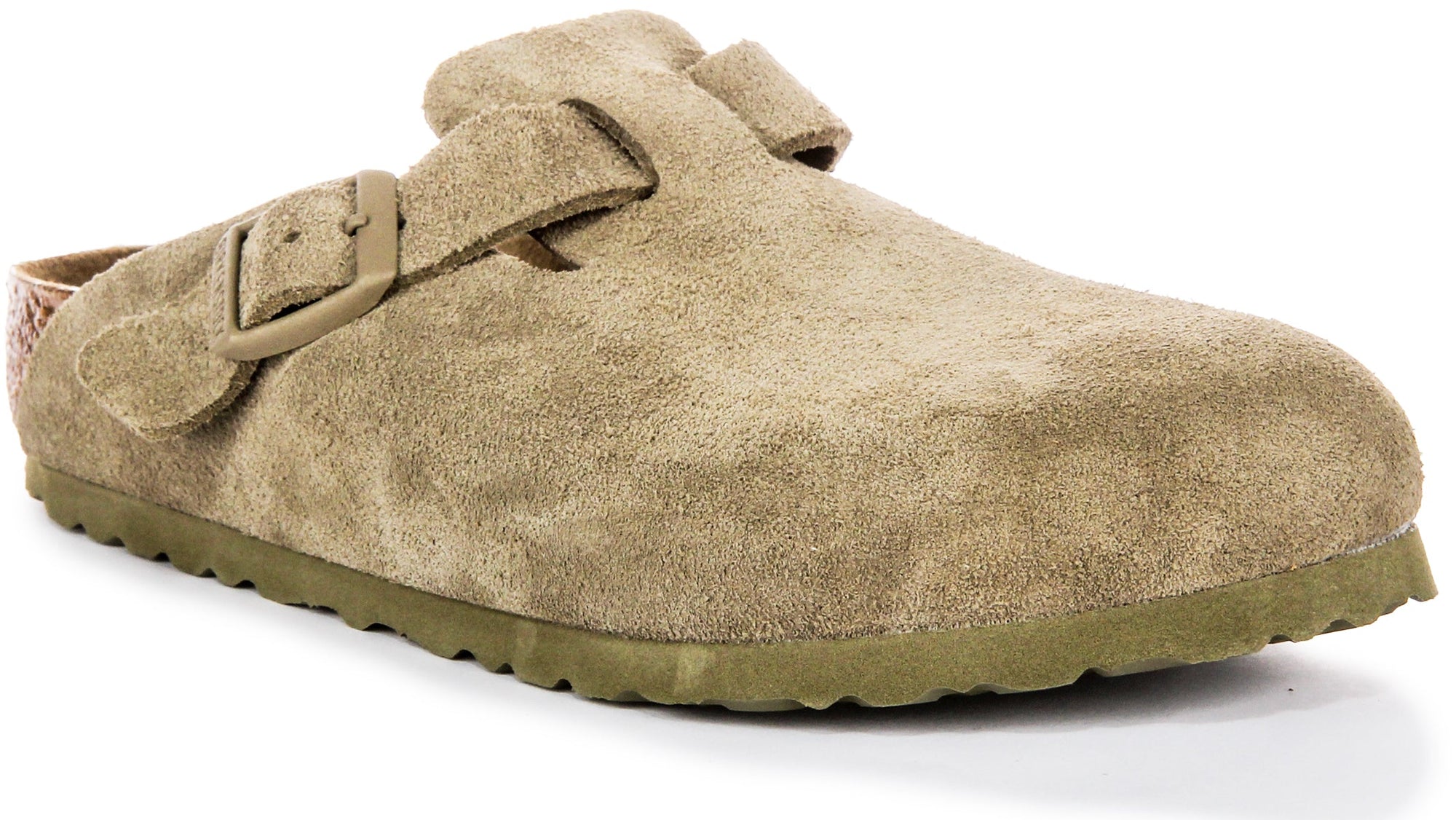 Sabots Birkenstock Boston | Birko-Flor kaki pour hommes et femmes