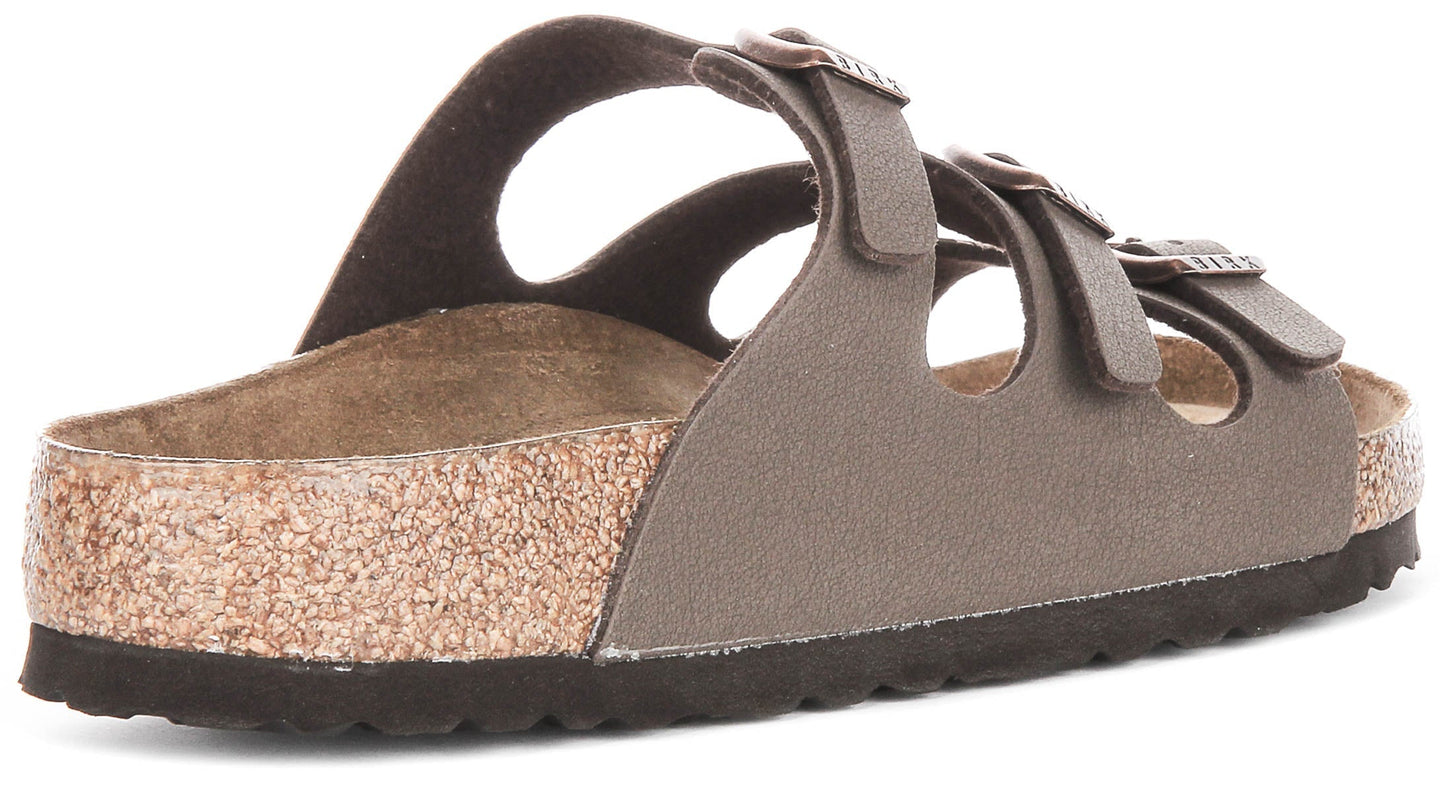 Sandali Birkenstock Florida | Pelle genuina color moka - Plantare morbido per donna - Vestibilità regolare