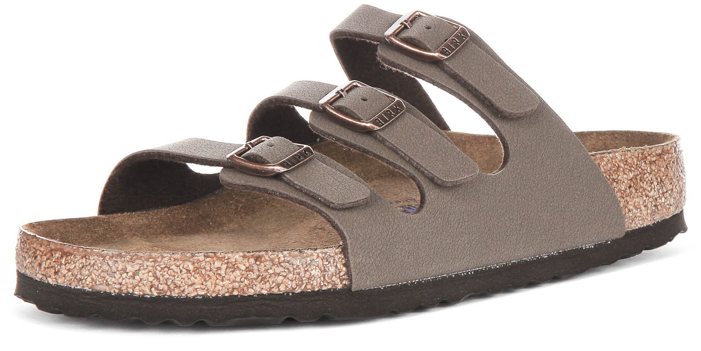 Sandali Birkenstock Florida | Pelle genuina color moka - Plantare morbido per donna - Vestibilità regolare
