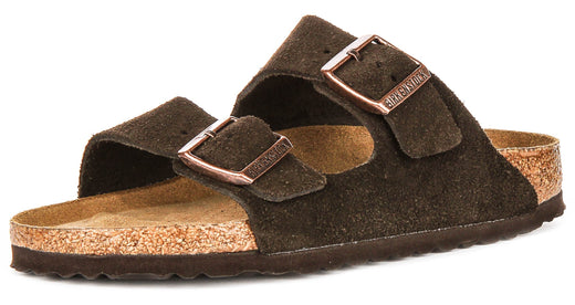 Birkenstock Arizona Sandals | Mocha suede leather - Soft Footbed for Men and Women - Narrow Fit