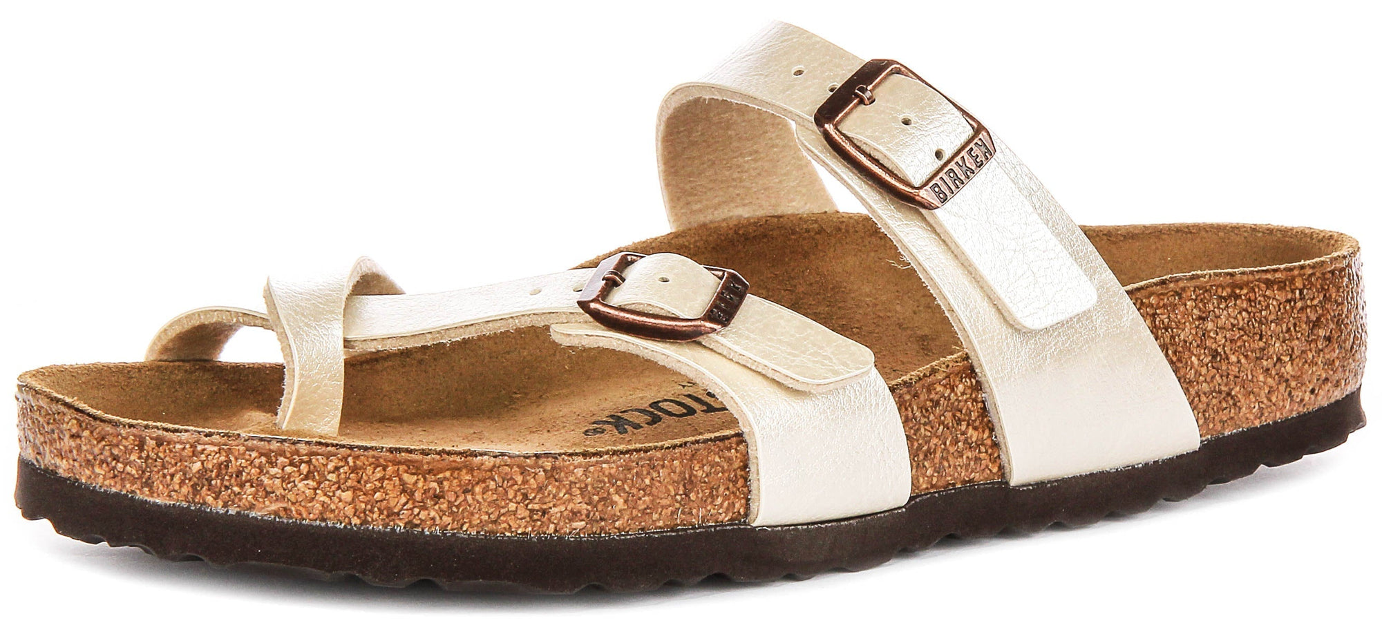 Sandali Birkenstock Mayari | Birko-Flor bianco perla - Finitura metallizzata da donna