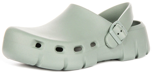 Birkenstock Birki Flow Clogs | Sage Green EVA for Women - Regular Fit