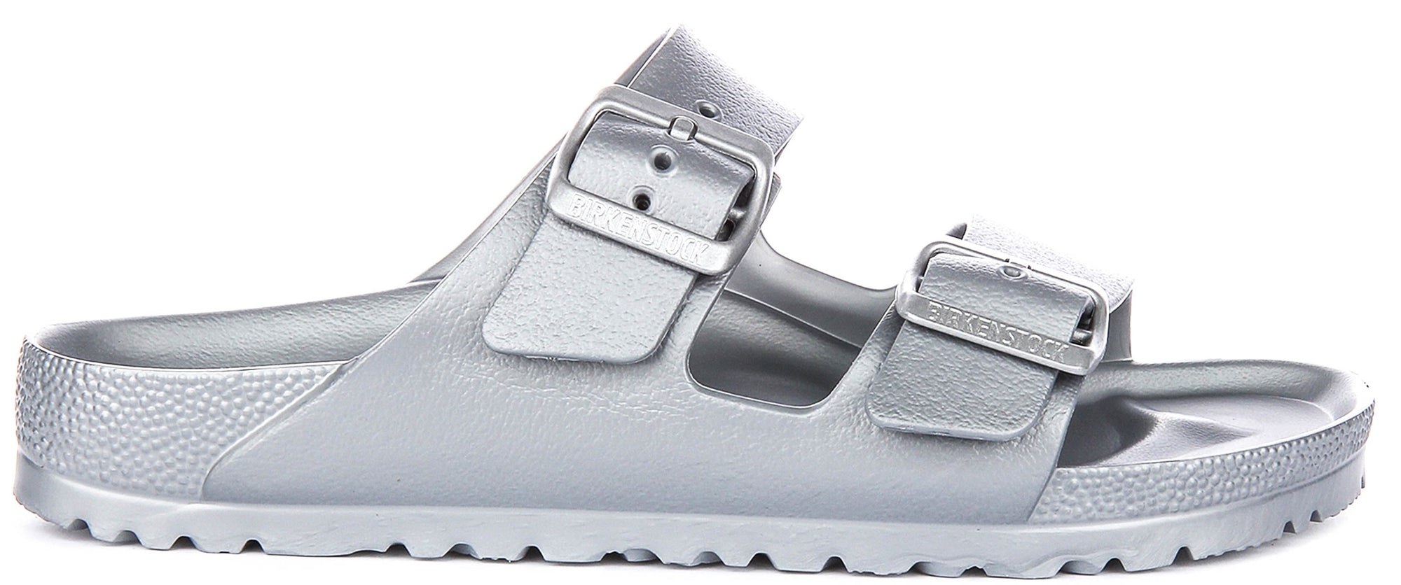 Sandales Birkenstock Arizona | en EVA argenté pour hommes et femmes – largeur étroite