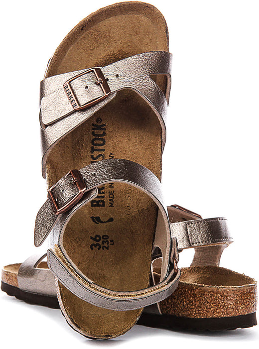 Birkenstock Rio Sandals | Taupe Birko-Flor for Kids - Narrow Fit