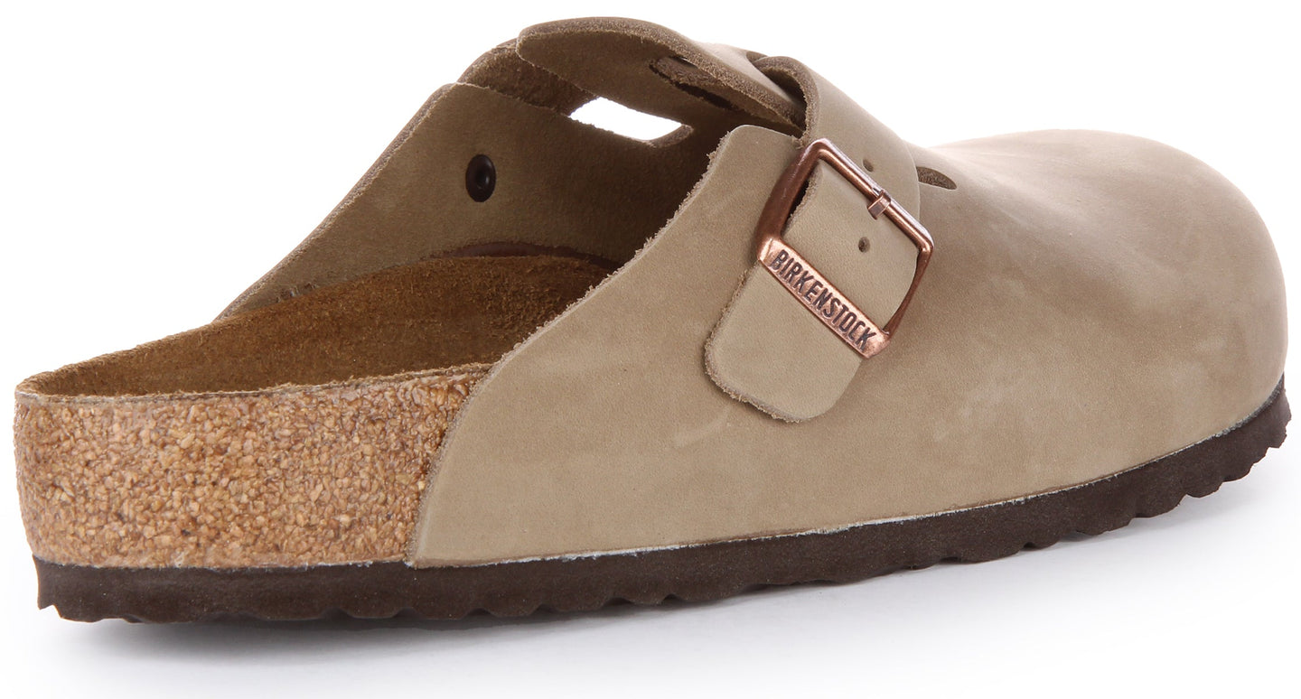 Zoccoli Birkenstock Boston | Vera pelle color tabacco da donna
