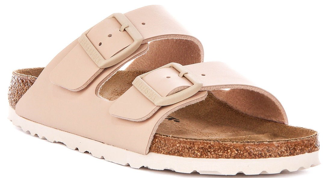 Birkenstock Arizona Sandals | Beige Birko-Flor for Women - Narrow Fit