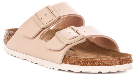 Birkenstock Arizona Sandals | Beige Birko-Flor for Women - Narrow Fit