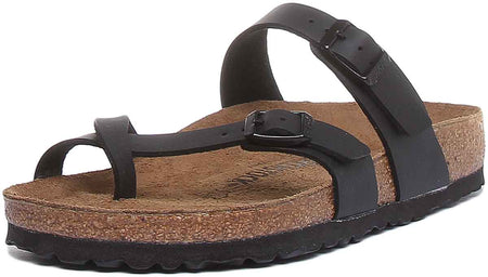 Sandali Birkenstock Mayari | Birko-Flor nero - finitura metallizzata da donna