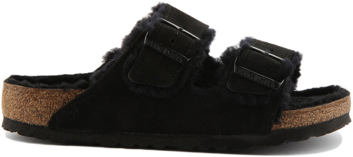 Birkenstock Arizona Sandals | Black shearling-lined suede for Women