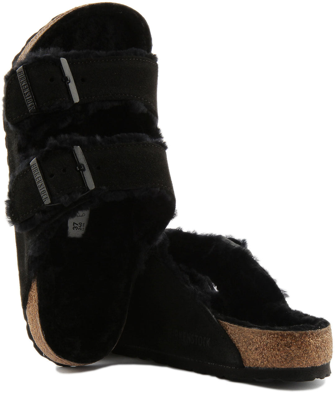 Birkenstock Arizona Sandals | Black shearling-lined suede for Women
