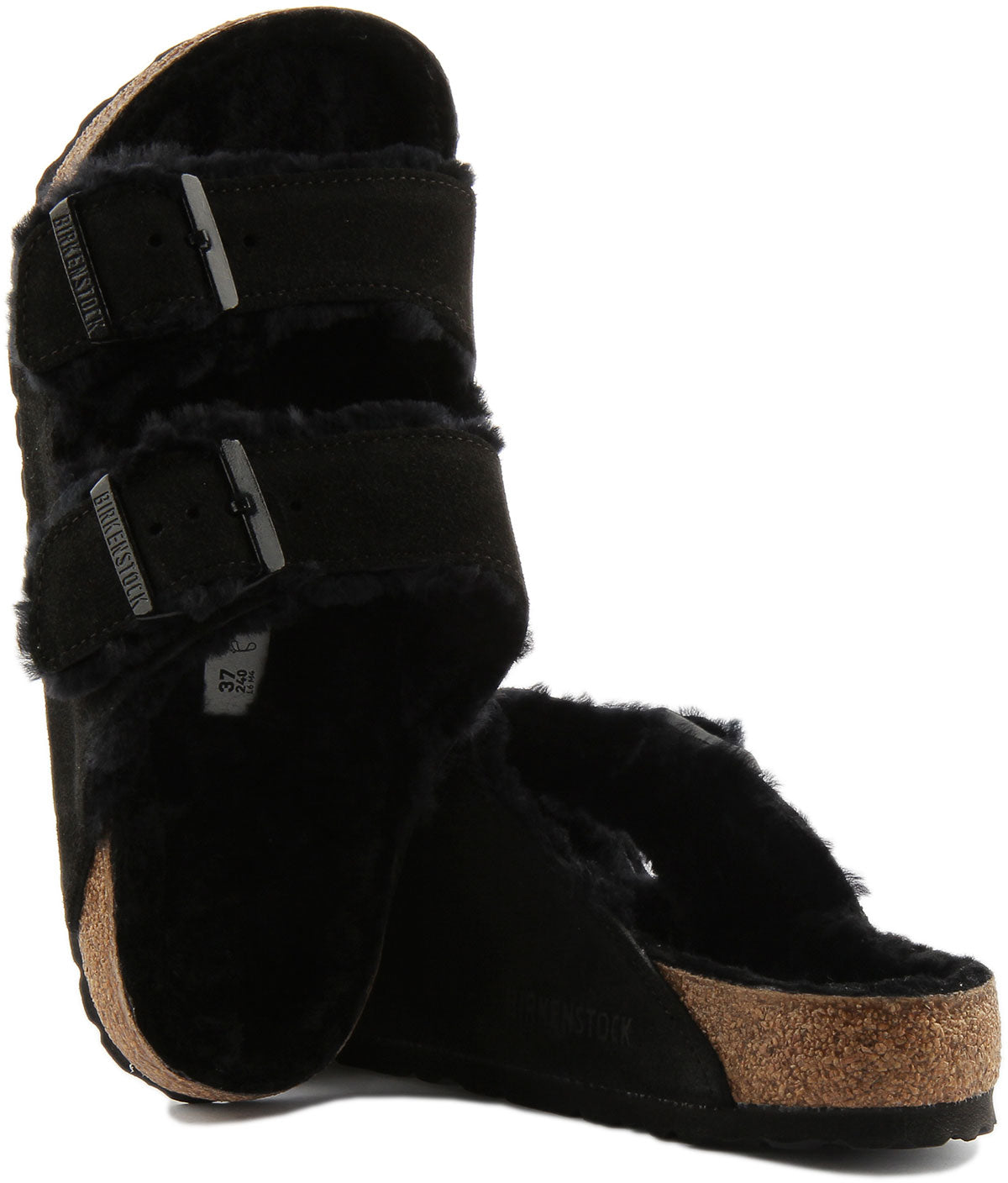 Birkenstock Arizona Sandals | Black shearling-lined suede for Women