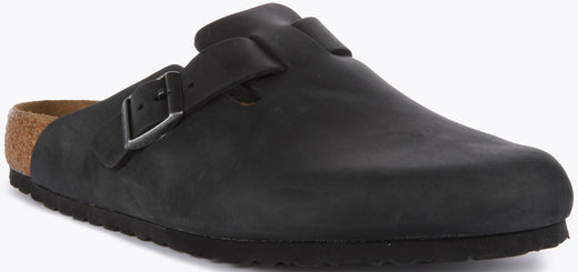 Zoccoli Birkenstock Boston | Vera pelle nera da uomo e donna
