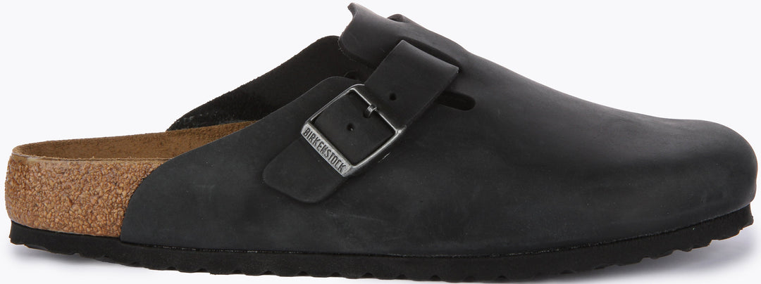 Birkenstock Boston Clogs | Black genuine leather for Men and Women