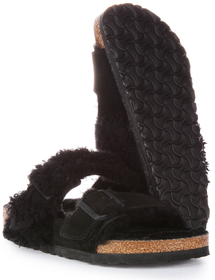 Birkenstock Arizona Sandals | Black genuine leather - Split-Tone Finish for Women