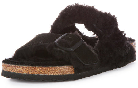 Birkenstock Arizona Sandals | Black genuine leather - Split-Tone Finish for Women