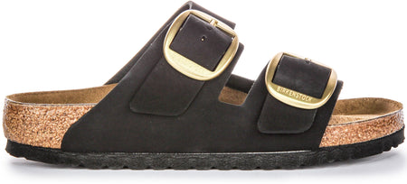 Birkenstock Arizona Sandals | Black suede leather - Big Buckle for Women