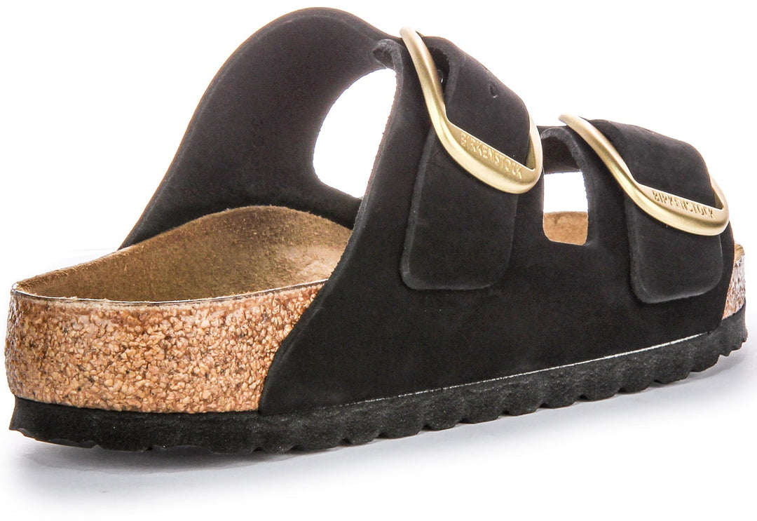 Birkenstock Arizona Sandals | Black suede leather - Big Buckle for Women