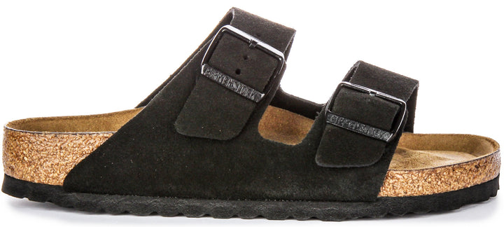 Birkenstock Arizona Sandals | Black suede leather - Soft Footbed for Men and Women