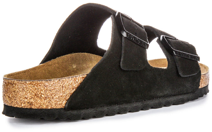 Birkenstock Arizona Sandals | Black suede leather - Soft Footbed for Men and Women