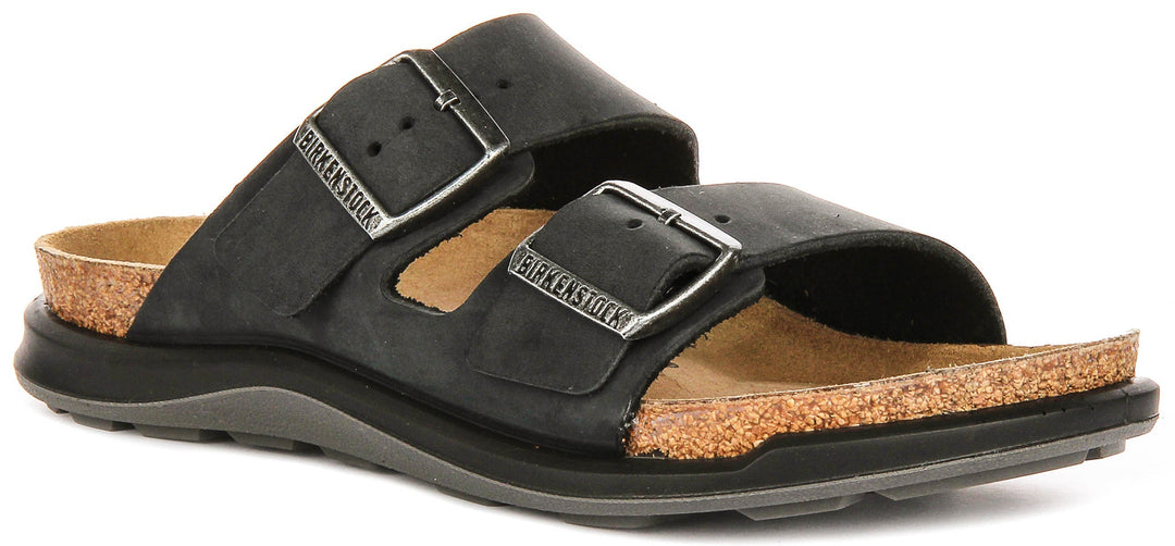Birkenstock Arizona Sandals | Black suede leather - Crosstown Sole for Women - Regular Fit