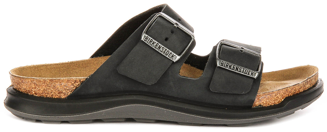 Birkenstock Arizona Sandals | Black suede leather - Crosstown Sole for Women - Regular Fit