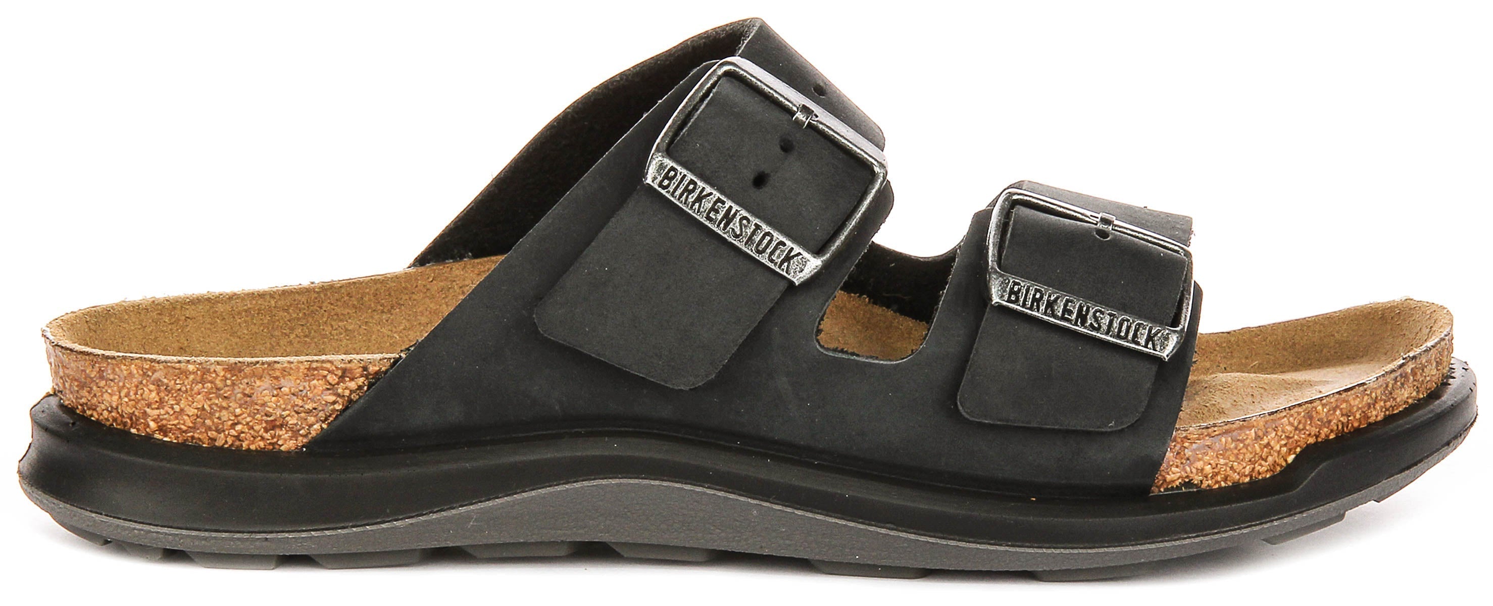 Birkenstock Arizona Sandals | Black suede leather - Crosstown Sole for Women - Regular Fit