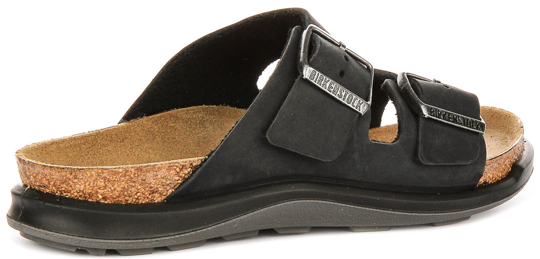 Birkenstock Arizona Sandals | Black suede leather - Crosstown Sole for Women - Regular Fit