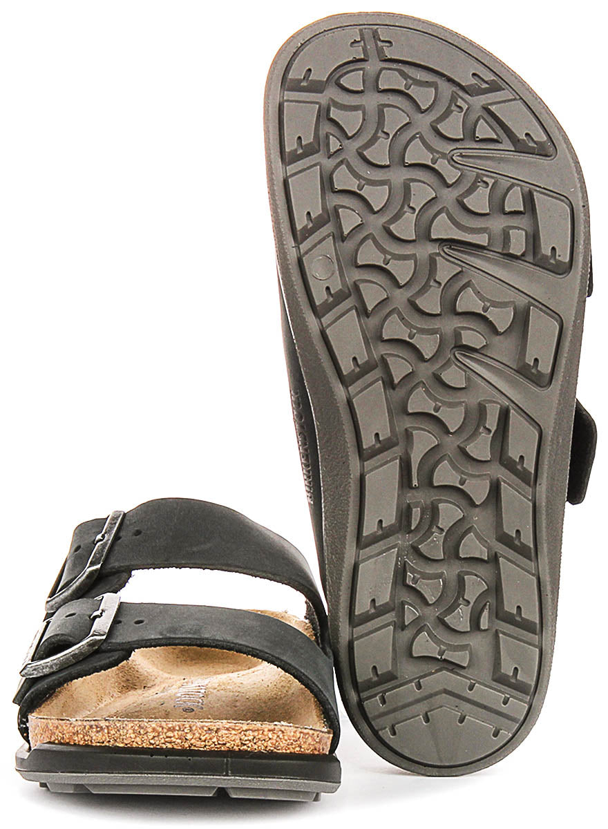 Birkenstock Arizona Sandals | Black suede leather - Crosstown Sole for Women - Regular Fit