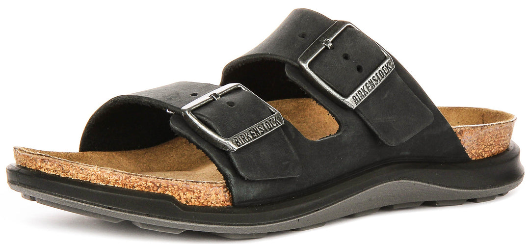 Birkenstock Arizona Sandals | Black suede leather - Crosstown Sole for Women - Regular Fit