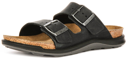 Birkenstock Arizona Sandals | Black suede leather - Crosstown Sole for Women - Regular Fit