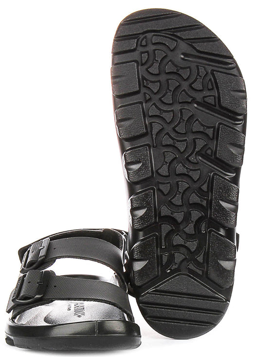 Birkenstock Mogami Terra chaussures de sport | cuir véritable noir pour hommes - coupe standard