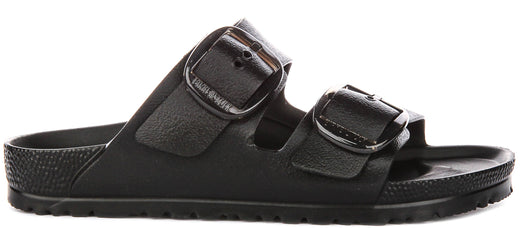Birkenstock Arizona Sandals | Black EVA - Big Buckle for Women - Narrow Fit