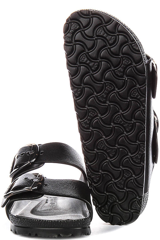 Birkenstock Arizona Sandals | Black EVA - Big Buckle for Women - Narrow Fit