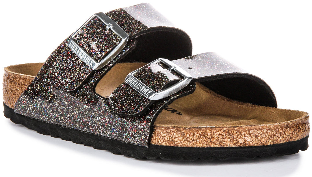 Birkenstock Arizona Sandals | Black Birko-Flor - Multi-Tone for Kids