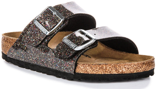 Birkenstock Arizona Sandals | Black Birko-Flor - Multi-Tone for Kids