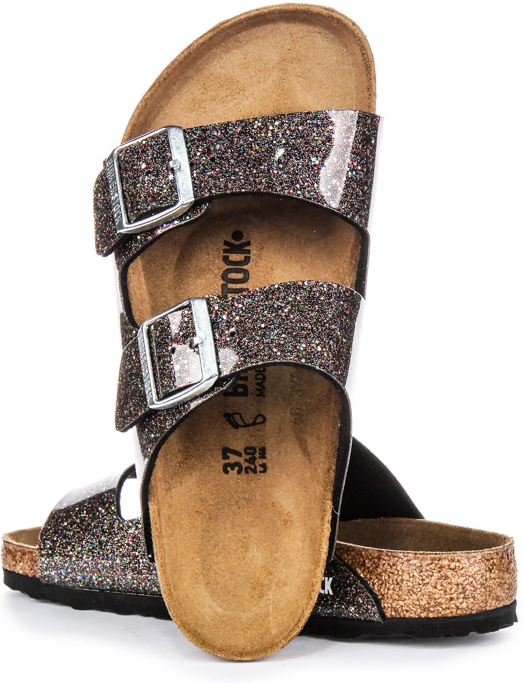 Birkenstock Arizona Sandals | Black Birko-Flor - Multi-Tone for Kids
