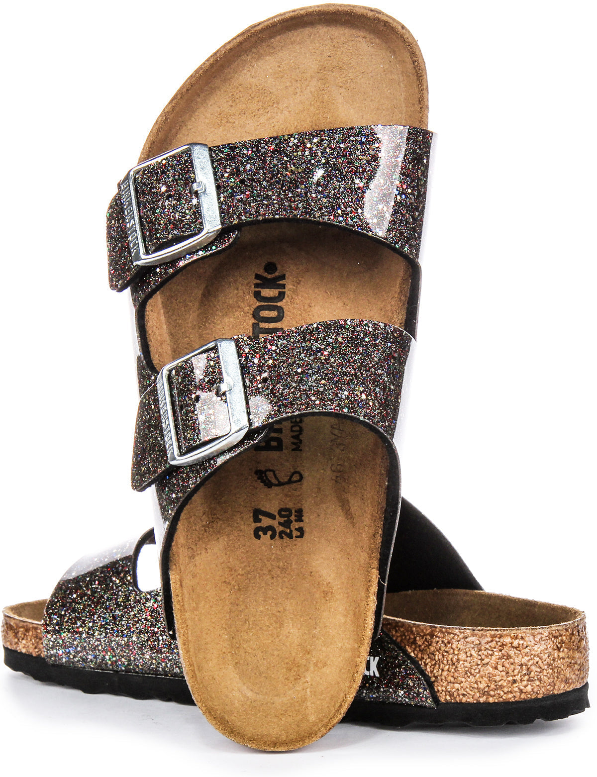 Birkenstock Arizona Sandals | Black Birko-Flor - Multi-Tone for Kids