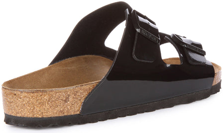 Birkenstock Arizona sandali | Birko-Flor nero verniciato da donna