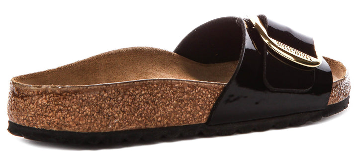 Birkenstock Madrid Sandals | Black patent-finish leather - Big Buckle for Women - Regular Fit