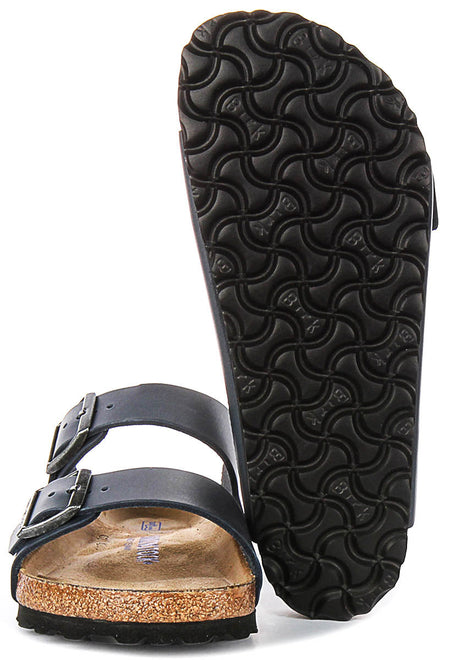 Birkenstock Arizona-sandalen | blauw echt leer - Soft Footbed voor heren en dames - normale pasvorm