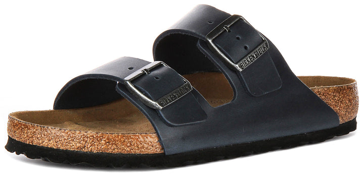 Birkenstock Arizona Sandals | Blue genuine leather - Soft Footbed for Men and Women - Regular Fit