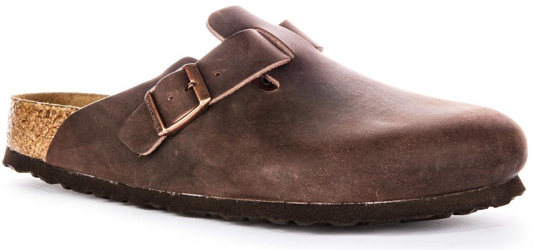 Birkenstock Boston Clogs | Brown genuine leather for Men and Women