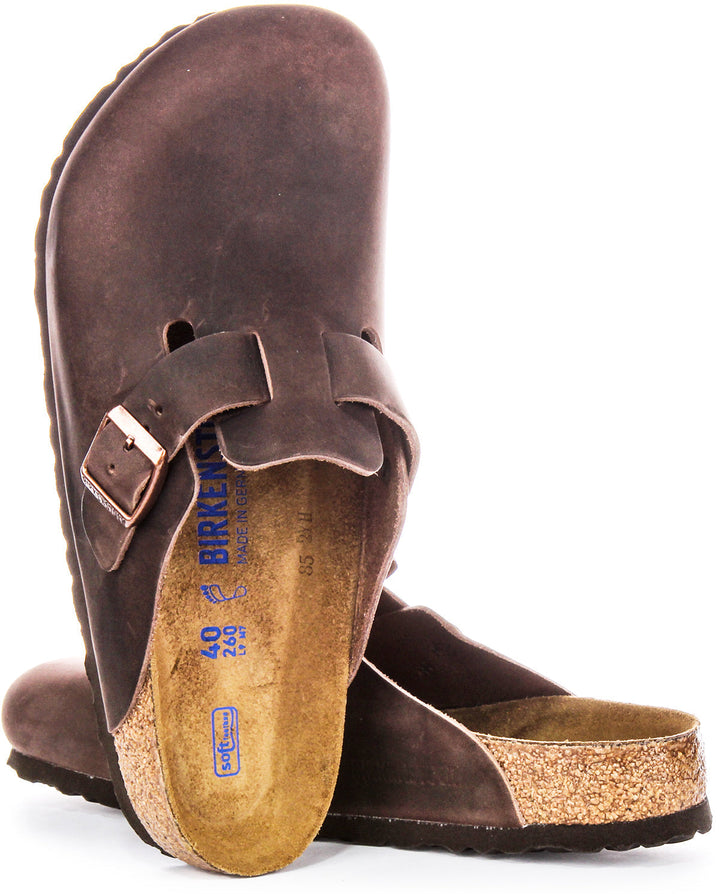 Birkenstock Boston Clogs | Brown genuine leather for Men and Women