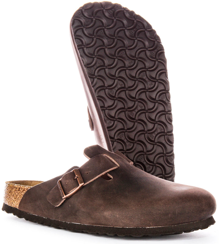 Birkenstock Boston Clogs | Brown genuine leather for Men and Women
