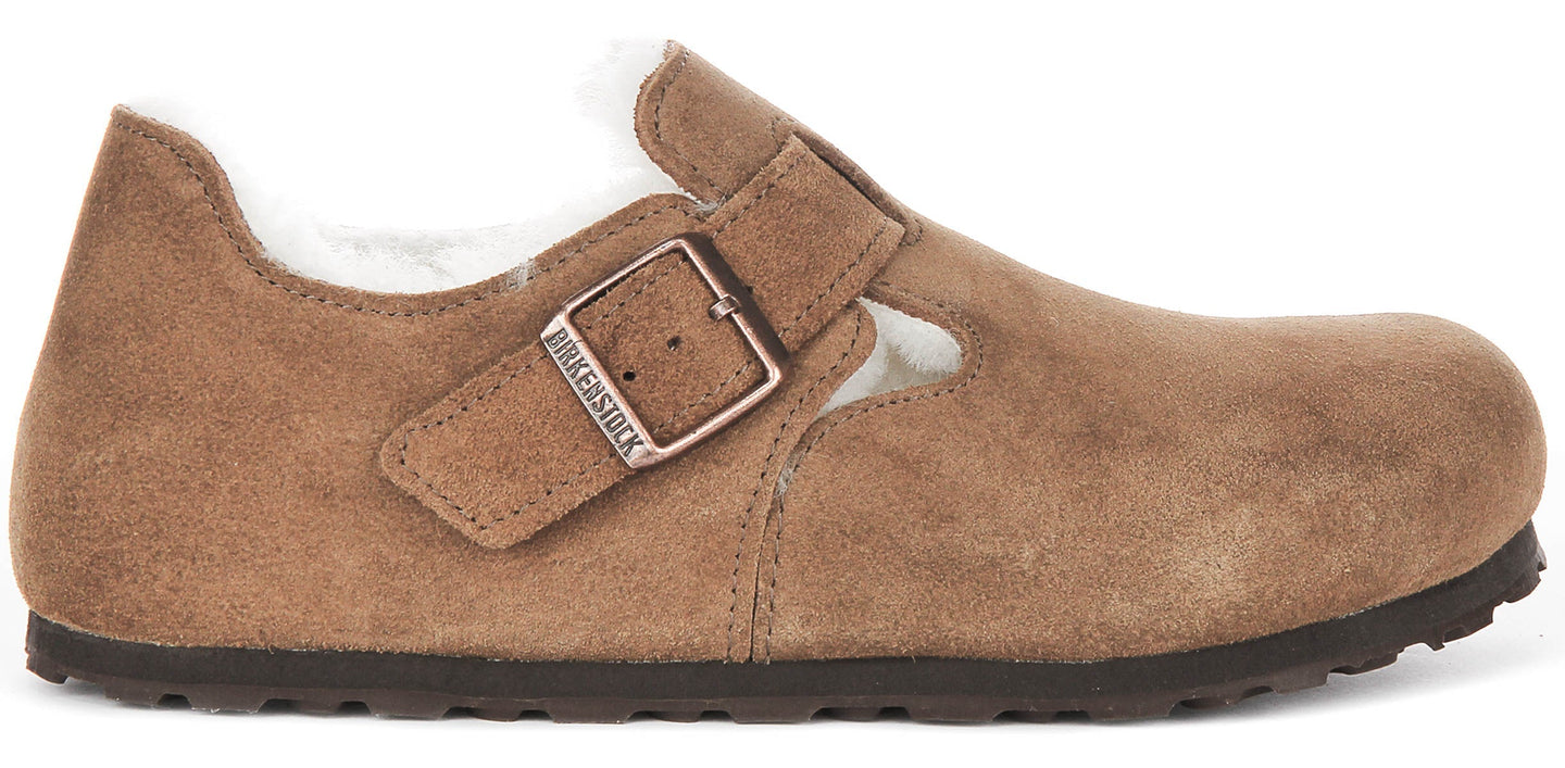 Zuecos Birkenstock London | cuero de ante marrón para mujeres