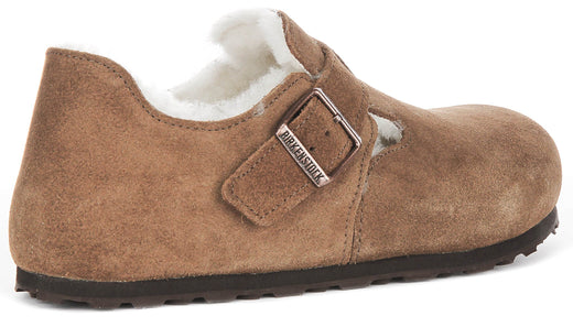 Zuecos Birkenstock London | cuero de ante marrón para mujeres
