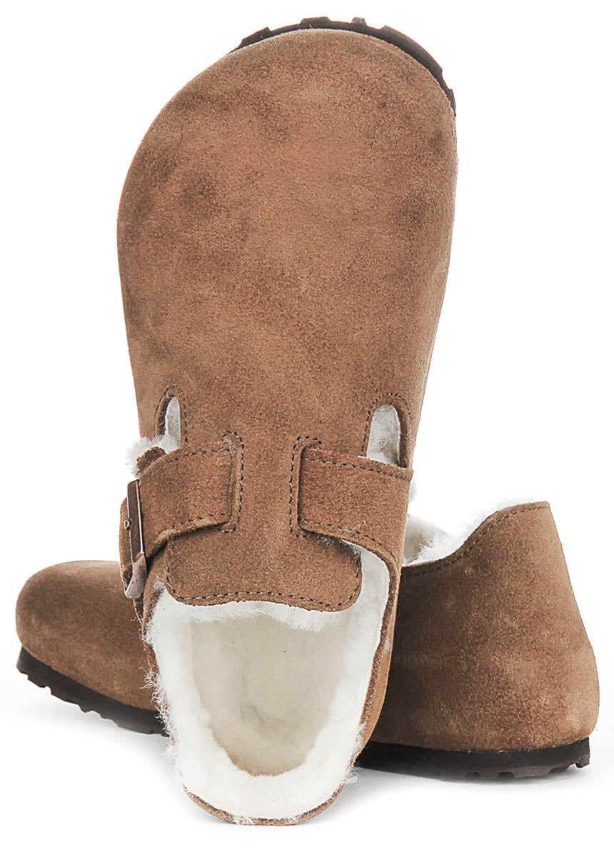 Birkenstock London Clogs | Brown suede leather for Women