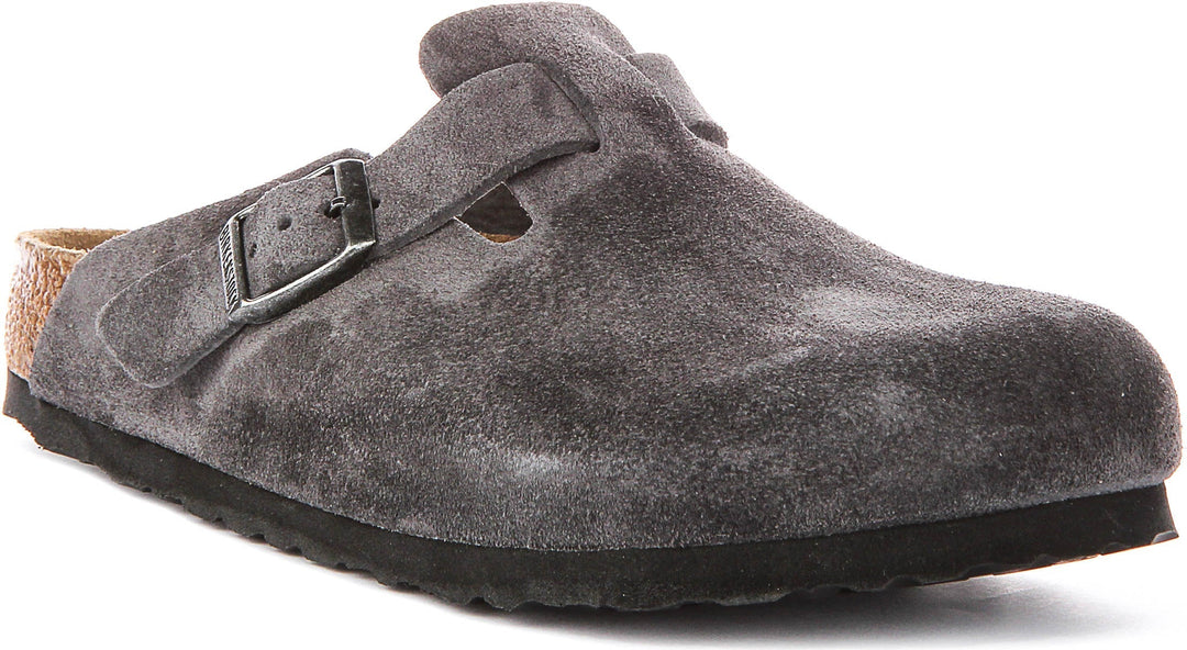 Birkenstock Boston Clogs | Charcoal Birko-Flor for Men and Women - Regular Fit